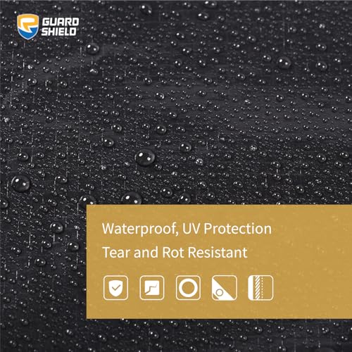 GUARD SHIELD 8x8 Feet Waterproof Black Heavy Duty Tarp - All Purpose 7mil