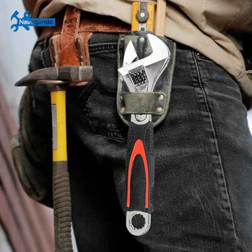 Navegando 6-Inch Adjustable Wrench, Adjustable Spanner for Tight Spaces, High Carbon Steel with Non-Slip Grip, Fits 6-22mm Nuts/Bolts, Perfect for Plumbing & Automotive Repair