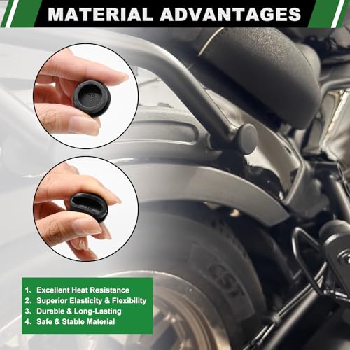 Japtend 223PCS Black Rubber Hole Plugs Kit - 10 Sizes Assortment for Automotive, Furniture, Sealing