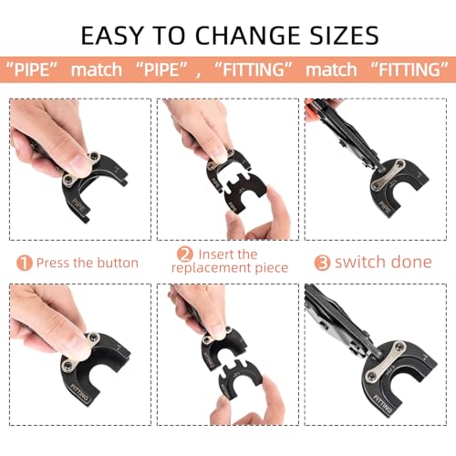 GIANNEER Improved Disconnect Tongs for PEX, Copper & CPVC Fittings - 3 Sizes in 1