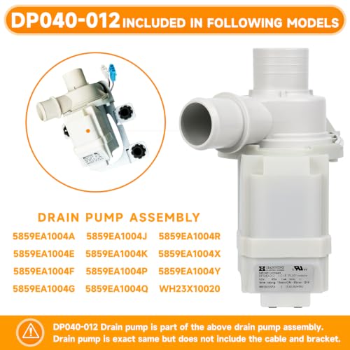 DP040-012 Washer Drain Pump Replacement for GE Kenmore 4681EA1007A 5859EA1004F G P