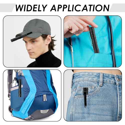 3.5" Mini Flashlight, AAA Small Pen Light with Clip, 500 Lumen Pocket Pen Flashlight Powered by AAA Battery, Portable Versatile for Inspection Medical Repair Camping Outdoor Emergency (White Light)