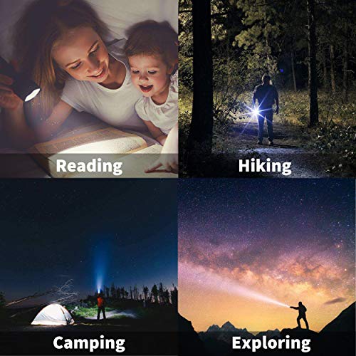 JARDLITE Black 4 Pack LED Emergency Flashlights with Focus & 5 Modes