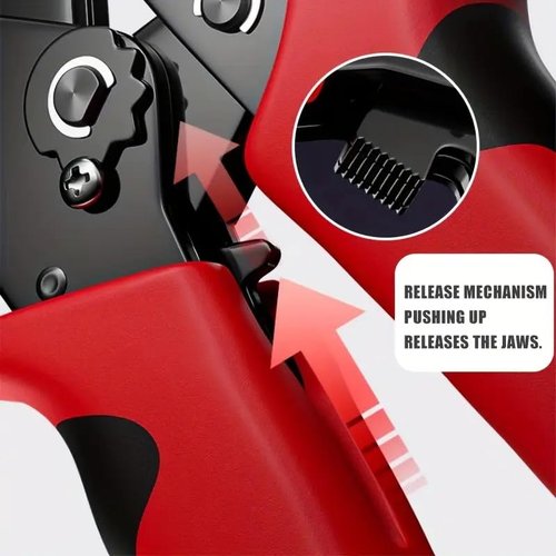 1 Pack Automatic Wire Crimper Tool for Small Electronics - Easy-Squeeze Spring Handle Plier to Fix Phone/Computer Wires, DIY Home Repair Kit.