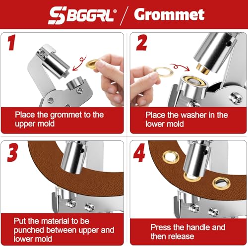 SBGGRL Heavy Duty Grommet Tool Kit with 300 10mm Metal Eyelets - Variation 1