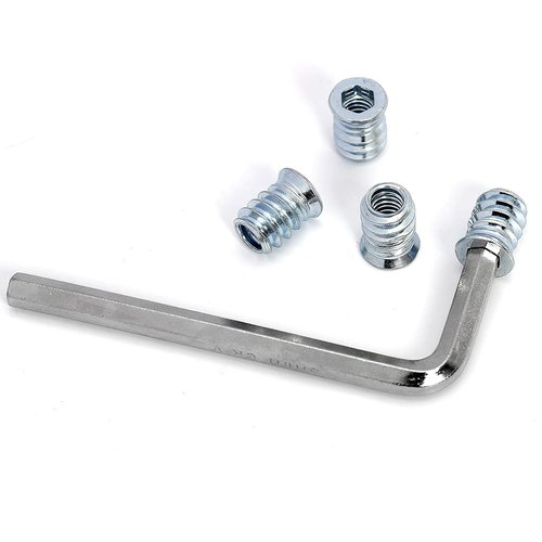 Reegoo 1/4-20 Threaded Inserts for Wood T Nuts 1/4-20 Bolts Fully Threaded Button Head Hex Socket Screws 1" 1-1/4" and Washers