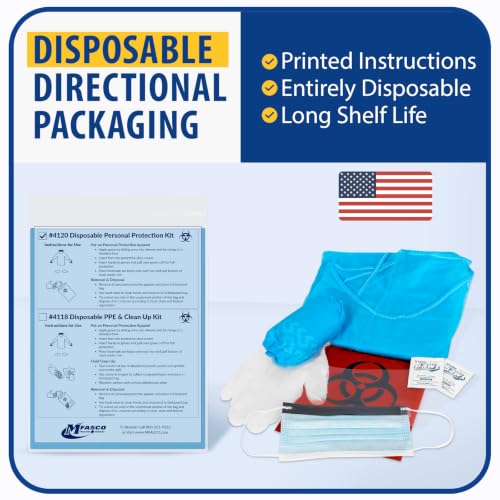 MFASCO 1 Pack Disposable Personal Protection First Aid Kit for Bodily Fluid Spill Cleanup
