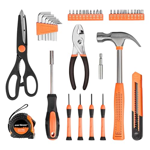 CARTMAN 39-Piece Orange Household Tool Set with Storage Case - DIY & Repairs