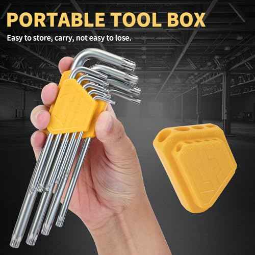 Torx Wrench Set Star Key Cr-V ? 9PCS Torx Allen Key Set, T10?T50, Chrome Vanadium Steel, Silver Finish, Long Arm, for Electronics, Furniture Screws, Automotive Fixes