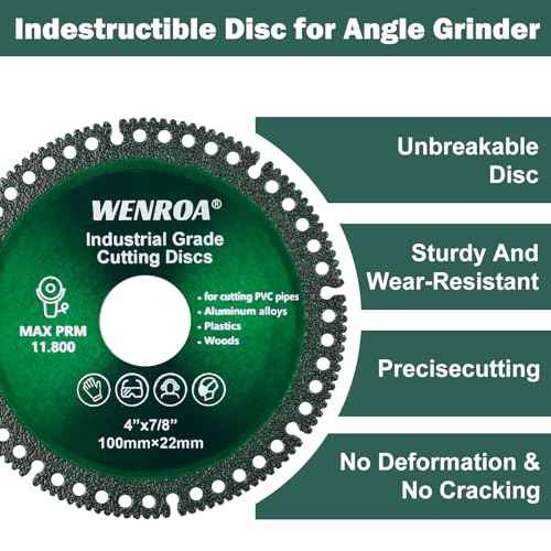 2 Pack 4" Indestructible Disc for Grinder, Angle Grinder Cutting Disc Fits 7/8" Arbor, Diamond Ceramic Tile Concrete Saw Blades for Smooth Cutting, Chamfering, Grinding Materials