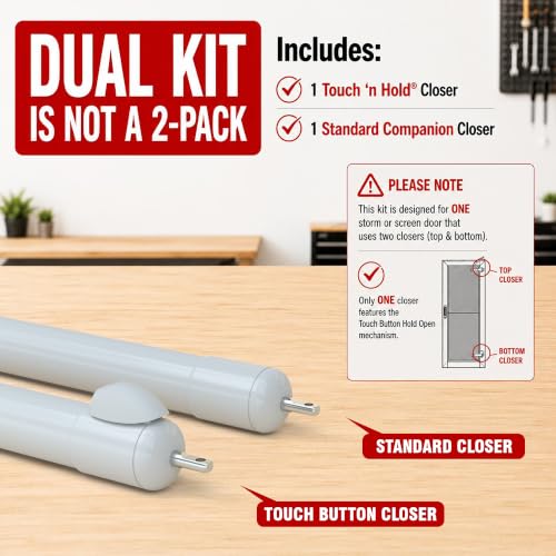 Green Star Touch 'n Hold Heavy Duty Dual Door Closer System - White