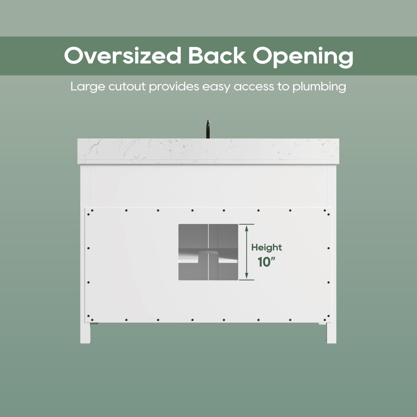 DELUXE LIVING 48 Inch Bathroom Vanity with Apron Farm Sink, White Farmhouse Bathroom Sink Cabinet with Soft Closing Doors & Dovetail Drawers, Single Sink Bathroom Vanity, No Assembly Required