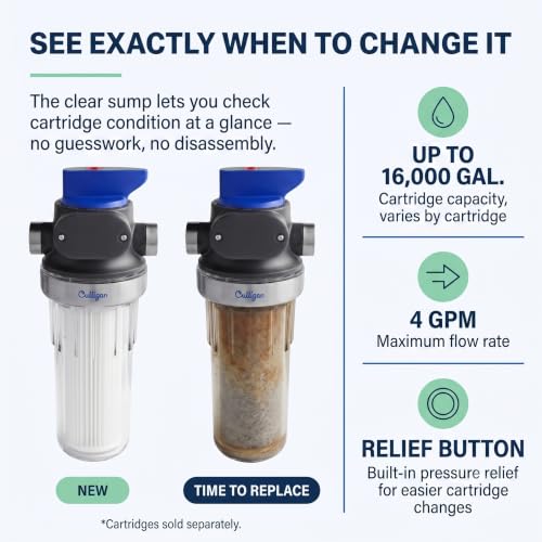 Culligan 3/4 Inch Clear Whole House Sediment Water Filter System with P5 Cartridge