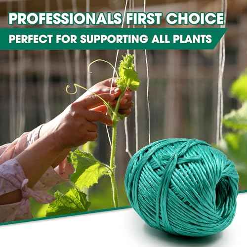 Polypropylene Twine - 5/64" x 164Ft Thick, 164 Feet Long for Bundling, Packaging, Gardening and More, Green