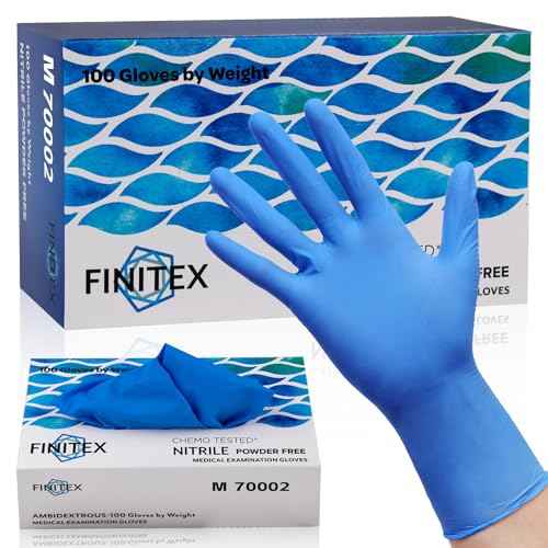 FINITEX Nitrile Disposable Medical Exam Gloves 4 mil Powder-free Latex-Free 100 PCS Examination Home Cleaning Food Gloves