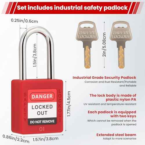 Gate Valve Lockout with Safety Padlock, Hose Bib Lock for Water Spigot/Outdoor Water Faucet/Propane Tank, Suited for 1 to 2-1/2 in Dia Valve Handles, OSHA Compliant(1 Pack)