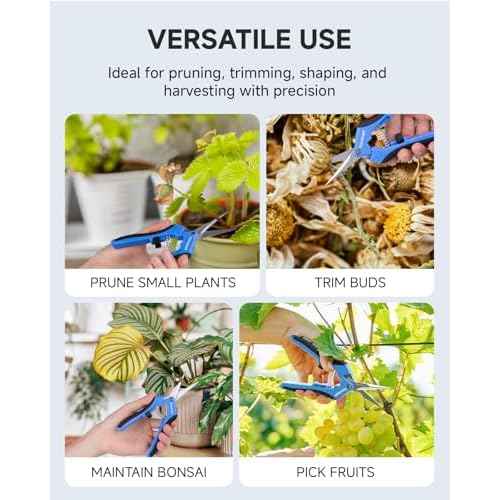 Fondwell 6.5" Pruning Shears Trimming Scissors: 2 Pack of Small Garden Snips with Micro Tip - Plant Clippers of High Cutting Efficiency