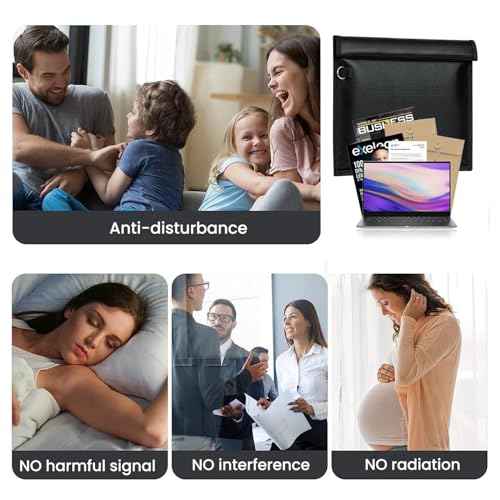 Faraday Bag, Signal Isolation Bag for Phones, Fireproof Shield Pouch, Prevents Hacking,Tracking,and NFC/WiFi/Bluetooth for Tablets, Phones, Key Fobs (9.8"X11", Black)