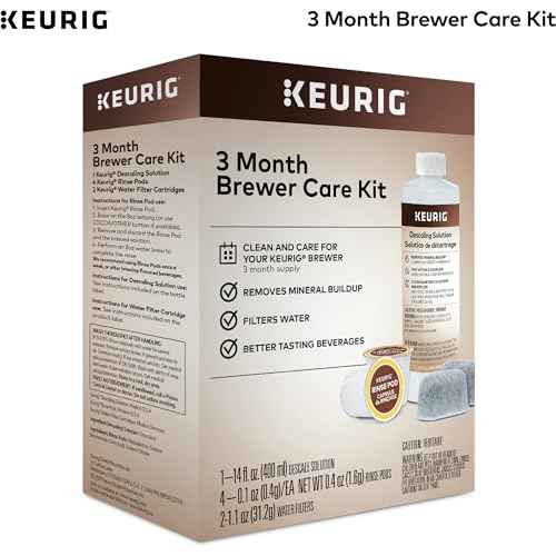Keurig 3-Month Brewer Maintenance Kit Includes Descaling Solution, Water Filter Cartridges & Rinse Pods, Compatible Classic/1.0 & 2.0 K-Cup Coffee Makers, 7 Count