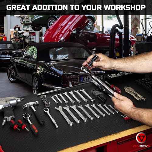 ONREVA Tool Box Liner 24 inch Wide x 12 ft Large, Thick Heavy Duty Toolbox Drawer Liners, Rolling Tool Chest Foam Mat, Shelf Rubber Mat, Black Non-Slip Organizer Pad for Cabinet, Workbench