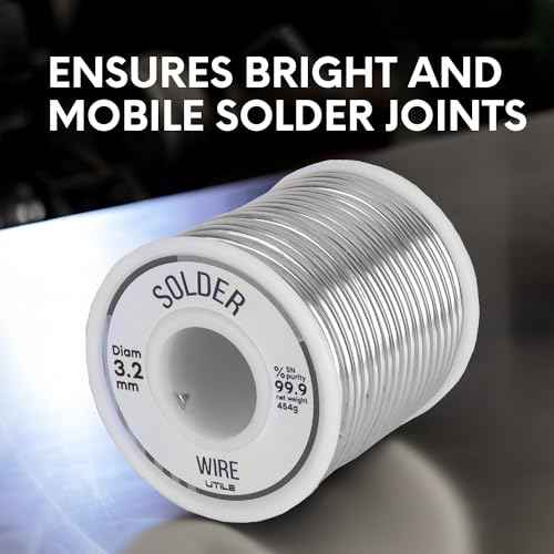 UTILE Solder Wire Lead Free Rosin Core Flux 2% 3.2 mm (454g) Electric Solder Fine Sn 99 - LF Silver Tin Wire for Electronics Soldering Unlead, Circuit Board, DIY, Home Appliance