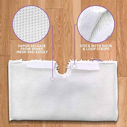Wagfall Replacement Steam Mop Pads for Shark S3500 Series, 6-Pack (White)