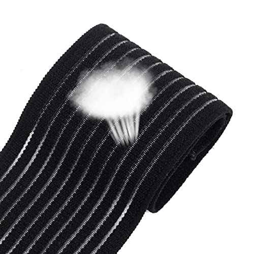 Rbenxia 4 Pieces of Black Elastic Wrist Compression Bandage Adjustable Wrist Strap Hand Brace Wraps Breathable Wristband for Stabilising Ligament, Joint Pain, Sport (40 cm)