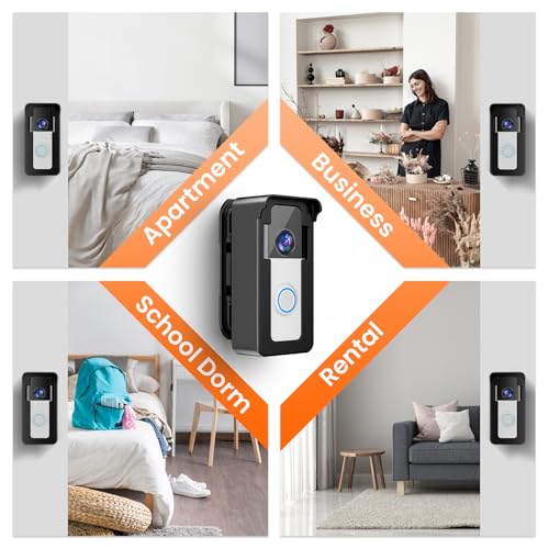 Anti-Theft Video Doorbell Angle Mount, 50 to 130 Degree Adjustable Ring Camera Holder Doorbell Door Mount for Apartment, Compatible with Ring/Blink Video Doorbell 4 3 Plus 2 1 Pro 2