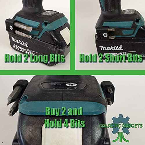 Galactic Gadgets Magnetic Bit Holder for Makita 18V Drill/Driver, Side Mounted, Strong Magnets, Low Profile Design (Black)