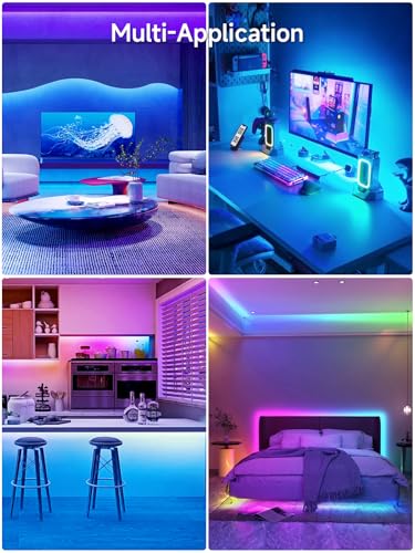 KANTUTOE 16.4ft RGB TV Backlight Strip for 45-75 Inch TVs with Music Sync App Control