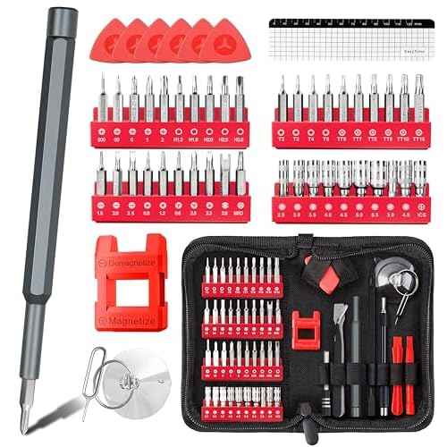 EasyTime Electronics Small Screwdriver Set: 57 PCS Mini Precision Repair Tool Kit with Magnetic Bits for Computer PC Laptop Phone Switch PS4 Xbox Tablet DIY Home