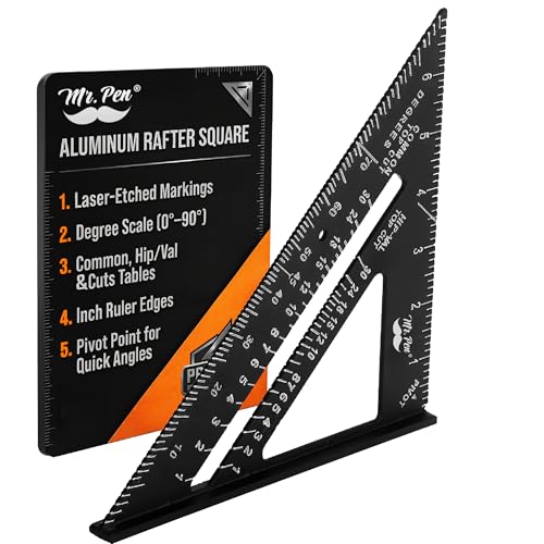 Mr. Pen- Metal Square Ruler, 7 Inch, Aluminum Rafter