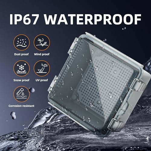 Joinfworld 6x6x4 Inch Outdoor Waterproof Electrical Junction Box Weatherproof Enclosure
