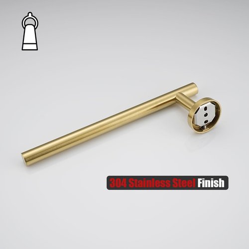 JQK Hand Towel Bar Gold, 10 Inch Thicken 0.8mm 304 Stainless Steel Bathroom Hand Towel Holder, 9 Inch Useable Length Wall Mount, Brushed Gold, THH110L9-BG