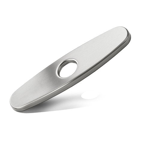 Kitchen Sink Faucet Hole Cover, Sink Hole Cover Plumbing Cover Plates Deck Plate Escutcheon for Kitchen Faucet Modern Silver Stainless Steel(10 inch)