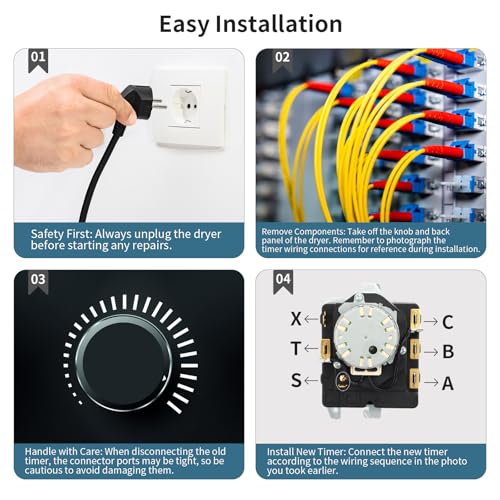 GE Dryer Timer TMD1EM35 WE04X25280 Replacement for GTD33EASK0WW GTX22EASK0WW