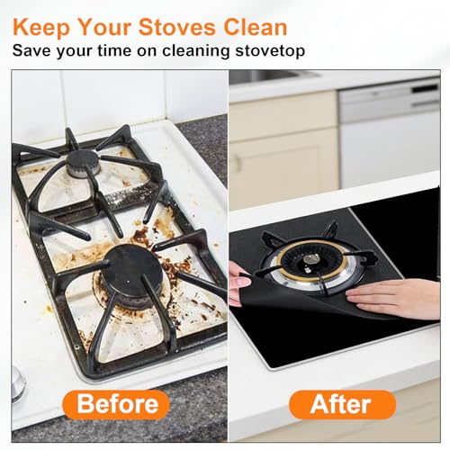 Stove Burner Covers 10-Pack 10.6x10.6 In - Reusable, Heat-Resistant Gas Stove Top Covers