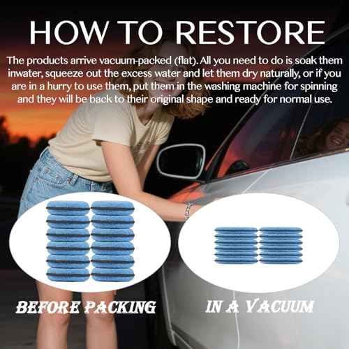 Sukh 12 Pack Microfiber Foam Car Wax Applicator Pad - Foam Applicator Pads Detailing Round 4.72 inch Polishing Sponges for Car Wax Applicator Pad Round Blue