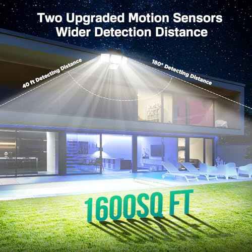 Solar Outdoor Lights - 3000LM 188 LED Motion Sensor Outdoor Lights, 4 Heads Security Light,IP65 Waterproof, Easy Install,270¡ÆWide Angle Flood Wall Light with 3 Modes for Backyard Yard (2 Pack)
