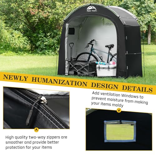 Happy Travel 7.3x2.7x6.1ft Waterproof Bicycle Storage Shed for 2 Bikes