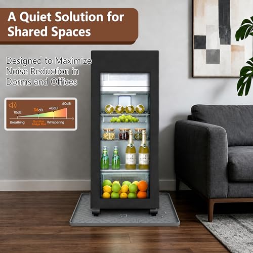 JoySil 19.7" Silicone Refrigerator Drip Tray Mat, Gray