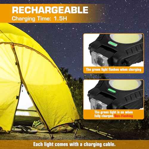 EverBrite Mini Hat Clip Light, Rechargeable Magnetic Keychain Work Light with Sensor Mode, 180¡Æ Rotatable Bracket, Bottle Opener, Clip Design - for Hiking, Camping, 6 Modes, Black