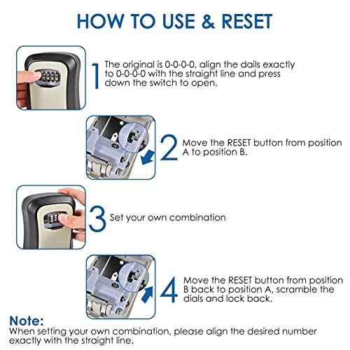 GIVERARE Key Lock Box, 4-Digit Combination Lockbox Aluminum Alloy, Metal Waterproof Wall Mount Outdoor Key Hider, Resettable Safe Security Password Box with Mounting Kit & Dust-proof Cover-Grey