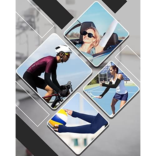 Newbyinn UV Sun Protection Arm Sleeves with Thumb Hole for Men Women Youth, Cooling Sleeve to Cover Tattoo, Mid-Compression