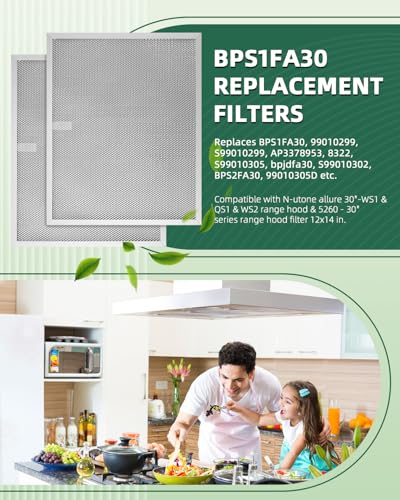AMI PARTS 2-Pack 11.75 x 14.25 In. Aluminum Range Hood Filter (BPS1FA30) 30-In.