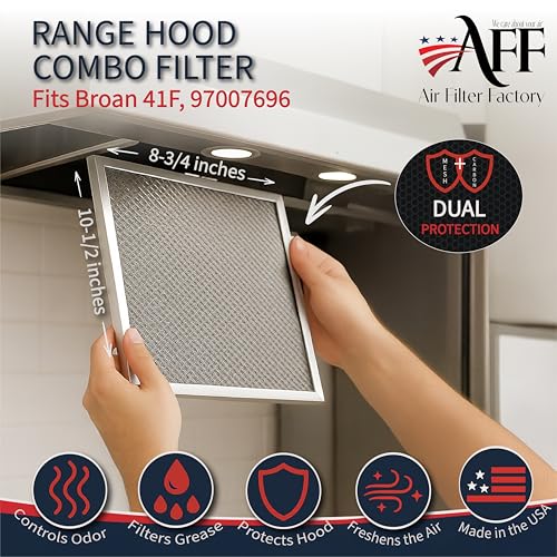 Air Filter Factory 8-3/4 x 10-1/2 in Ductless Range Hood Filter, Charcoal & Grease Combo 41F/97007696