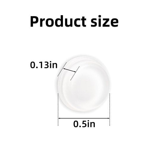 128 Pack Clear Bumper Pads for Glass Table Top Rubber Self Adhesive Cabinet Bumpers Anti Slip Round Bumper for Door Drawers Glass Furniture Cutting Boards Picture Frames Rubber Feet (1/2" in Diameter)