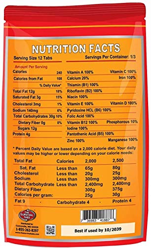 The Survival Tabs 8-Day Emergency Food Supply - 96 Chewable Tablets, Vanilla & Chocolate Flavors