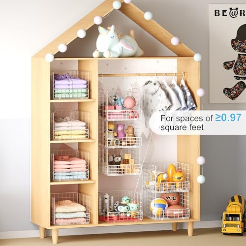 Sonyabecca White 3-Tier Hanging Closet Organizer with S-Hooks - Large Storage Shelf