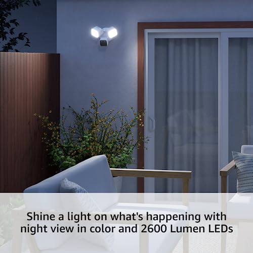 Blink Wired Floodlight Security Camera with 2600 Lumens, White - Floodlight Only